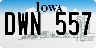 IA license plate DWN557