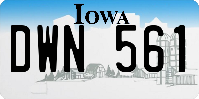 IA license plate DWN561