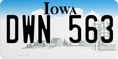 IA license plate DWN563