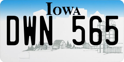 IA license plate DWN565