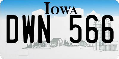 IA license plate DWN566