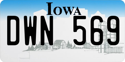 IA license plate DWN569