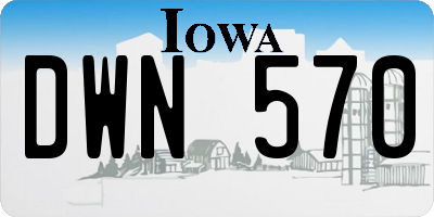 IA license plate DWN570