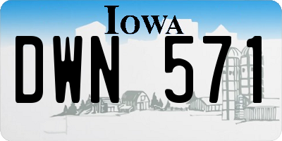 IA license plate DWN571