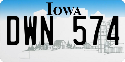 IA license plate DWN574