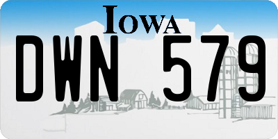 IA license plate DWN579