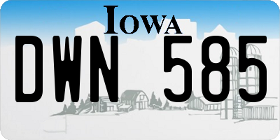 IA license plate DWN585