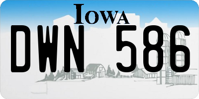 IA license plate DWN586