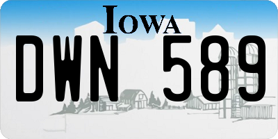 IA license plate DWN589