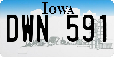 IA license plate DWN591