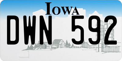 IA license plate DWN592