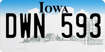 IA license plate DWN593