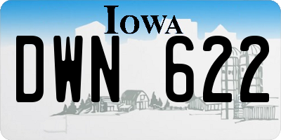 IA license plate DWN622
