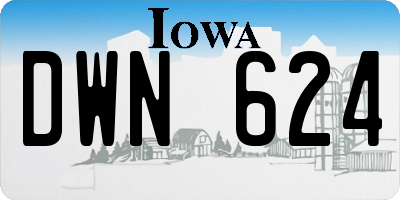 IA license plate DWN624