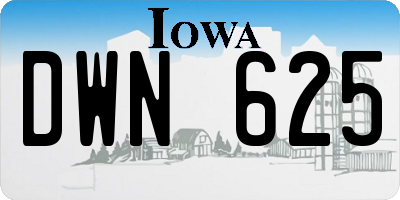 IA license plate DWN625