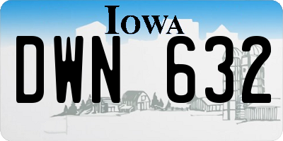 IA license plate DWN632