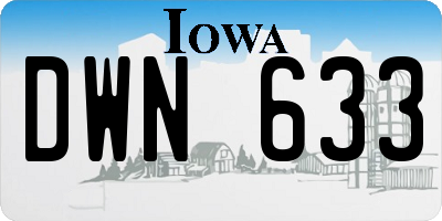 IA license plate DWN633
