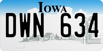IA license plate DWN634