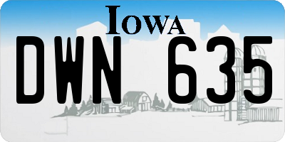IA license plate DWN635