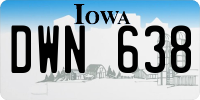IA license plate DWN638