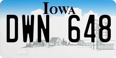 IA license plate DWN648