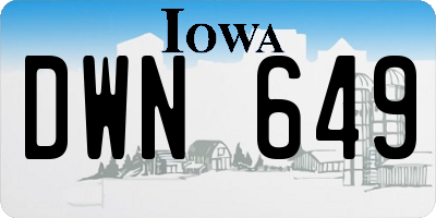 IA license plate DWN649