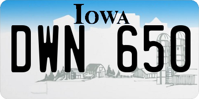 IA license plate DWN650