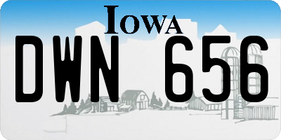 IA license plate DWN656