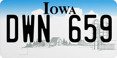 IA license plate DWN659