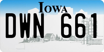 IA license plate DWN661