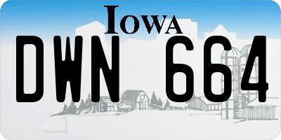 IA license plate DWN664