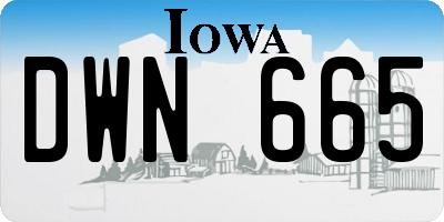 IA license plate DWN665