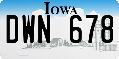 IA license plate DWN678