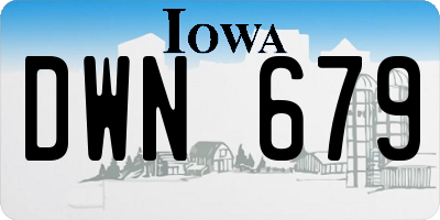 IA license plate DWN679