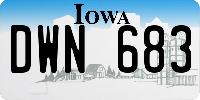 IA license plate DWN683