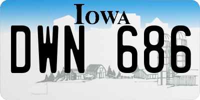 IA license plate DWN686