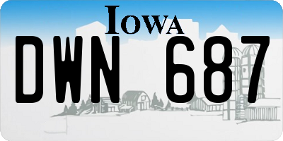 IA license plate DWN687