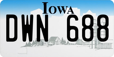 IA license plate DWN688