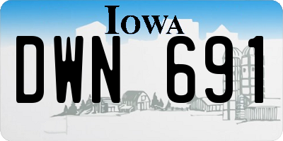 IA license plate DWN691