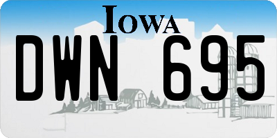 IA license plate DWN695