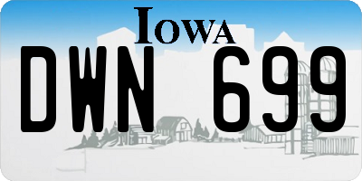 IA license plate DWN699
