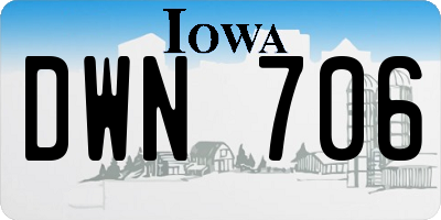 IA license plate DWN706