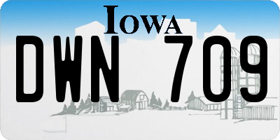 IA license plate DWN709