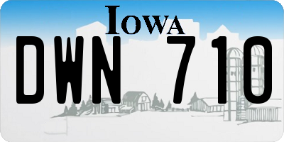 IA license plate DWN710