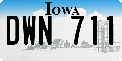 IA license plate DWN711