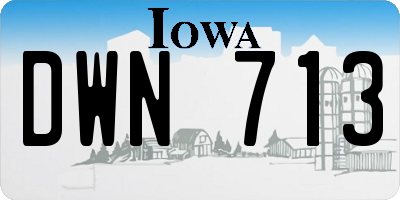 IA license plate DWN713