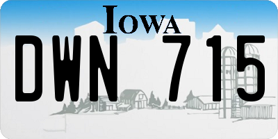 IA license plate DWN715