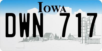 IA license plate DWN717