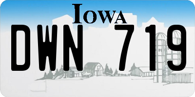 IA license plate DWN719
