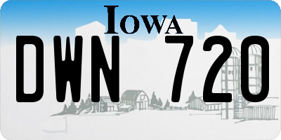 IA license plate DWN720